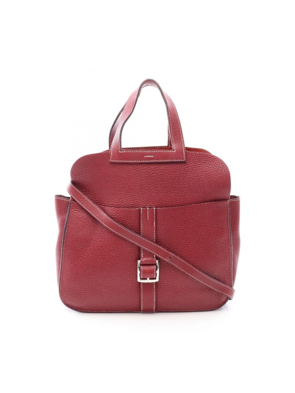 Hermes Handbag Halzan 31 Rouge Ash Leather